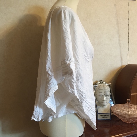 FREE PEOPLE White Poncho Peasant Top Size Small - Picture 4 of 8